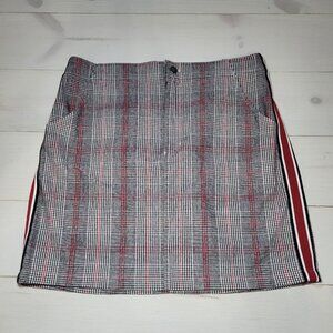 Hollister Plaid Mini Skirt Track Side Stripe Preppy Sporty.